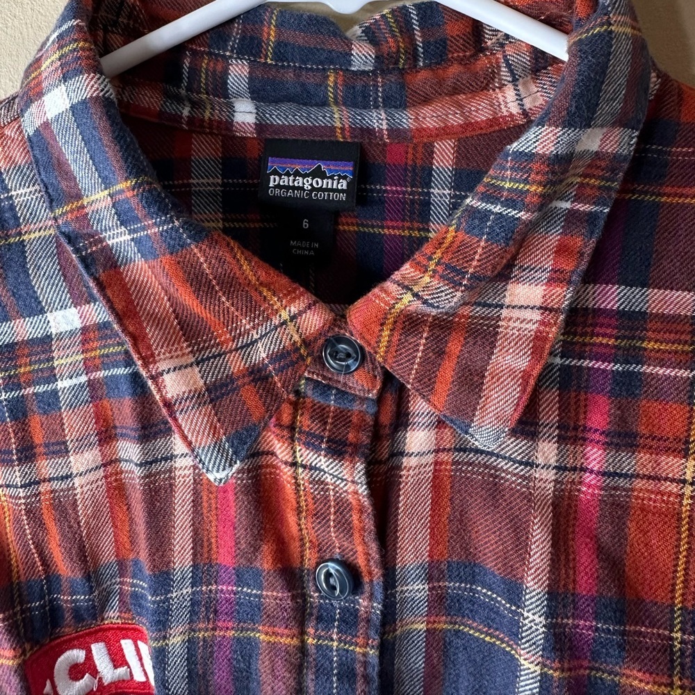 Patagonia Multicolor Plaid Women's Button-Down Shirt / patchwork Clif company - Picture 5 of 9